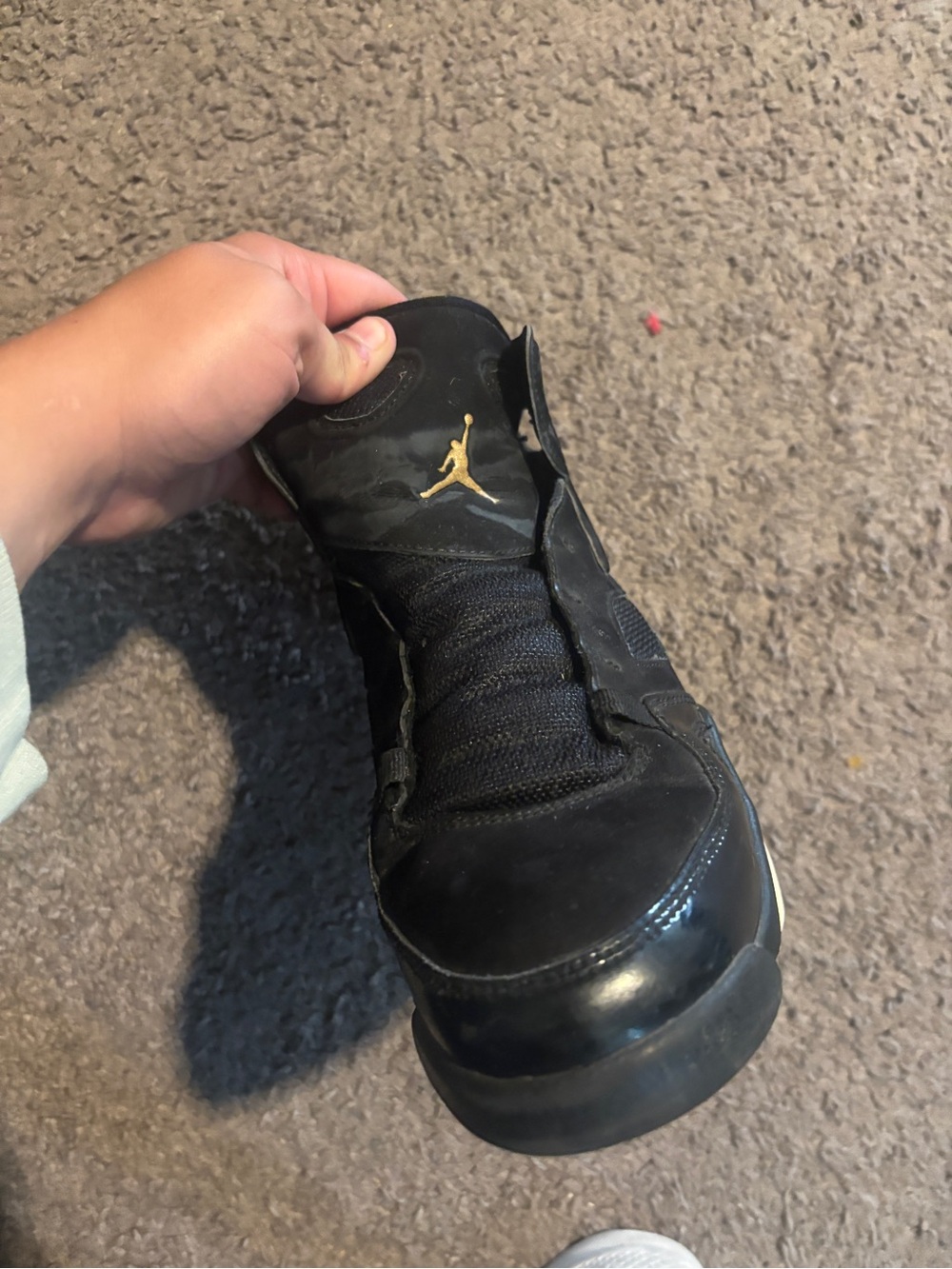 Jordan Men’s Black Sneakers with Gold Jumpman